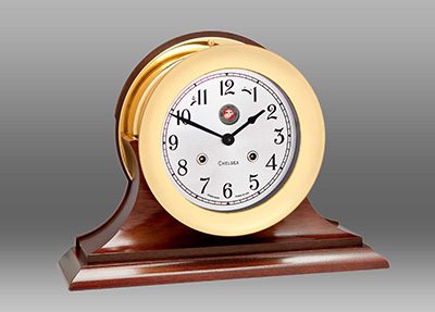 Antique mantel clock with wooden base