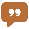 Quotation marks in speech bubble icon